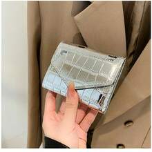 2 件套亮面金银鳄鱼纹压花钱包卡包，优质材料，实用百搭 - 金色 - 查看 4