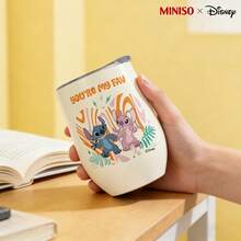 MINISO X Disney Lilo & Stitch & Angel You're My Fav Insulated Stainless Steel Eggshell Tumbler With Lid,Double-Walled Vacuum Cup For Coffee,Wine,Drinks - 彩色 - 查看 6