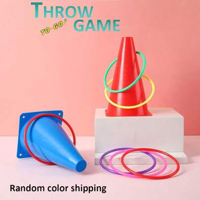 Juego creativo de lanzamiento de conos de helado | Entrenamiento sensorial y juego interactivo para exteriores, objetivo de lanzamiento redondo + cubos de marcadores coloridos / regalo de competencia complementaria (color aleatorio)