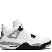 Nike Air Jordan 4 Retro Sneakers - Authentic Iconic Basketball Shoes | Viral 2026 Men's High-End Retro Streetwear | Premium Leather & Mesh Performance Trainers | Classic Air Cushioning & Support Wings | Legendary Designer Athletic Footwear - White Cement - 查看 11
