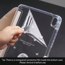 可爱Y型可折叠平板电脑保护套，带笔槽，适用于iPad Air 8 (M4) 11英寸/13英寸/2026款/第11代 (A16)/Air 11 M3 M2/Pro 11 M4 M5/第7代/第8代/第9代 10.2英寸/第10代 10.9英寸/Air 4/Air 5，防摔设计 - 紫色蝴蝶 - 查看 7