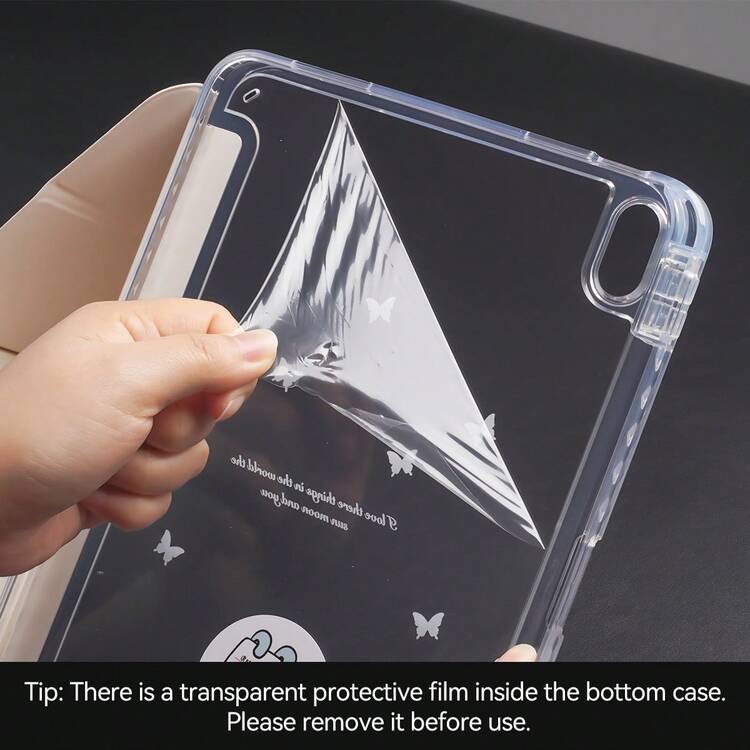 可爱Y型可折叠平板电脑保护套，带笔槽，适用于iPad Air 8 (M4) 11英寸/13英寸/2026款/第11代 (A16)/Air 11 M3 M2/Pro 11 M4 M5/第7代/第8代/第9代 10.2英寸/第10代 10.9英寸/Air 4/Air 5，防摔设计 - 紫色蝴蝶 - 查看 7