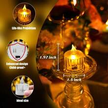 3/7/12pcs Crystal Appearance Flameless LED Candles, Flameless Candles, Battery Operated LED Tea Lights Suitable For Weddings, Holiday Parties, Centerpieces, Home Decor, Halloween, Christmas, Valentine's Day - Crystal Candle Light - View 4