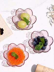 1/2/4/6pcs Sakura Sauce Dish Set, Pink Sakura Crystal Plastic Appetizer Plates, Dipping Bowls, Tasting Dishes, Plates, Condiment Dishes, Small Bowls, Ice Cream Snack Soy Sauce Dishes - Multicolor - View 6
