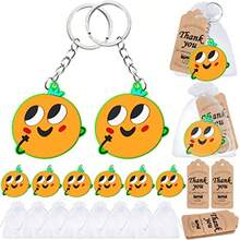 D60 Pack Orange Party Keyring Pack Include 20 Keychains20 Thank You Tags And 20 Goodie Bags For Baby Shower Summer Fruit Party Gift Family Party Birthday - Orange - View 7