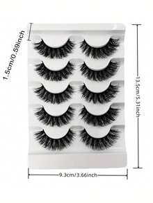 5对打造多面魅力：DH条纹蓬松假睫毛，适合日常或派对使用，打造3D层次感高级妆容。 - 查看 2