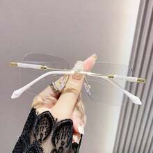 1 pieza Nuevas gafas de alta definición sin marco de moda, diseñadas especialmente para mujeres. - transparente - Ver 2
