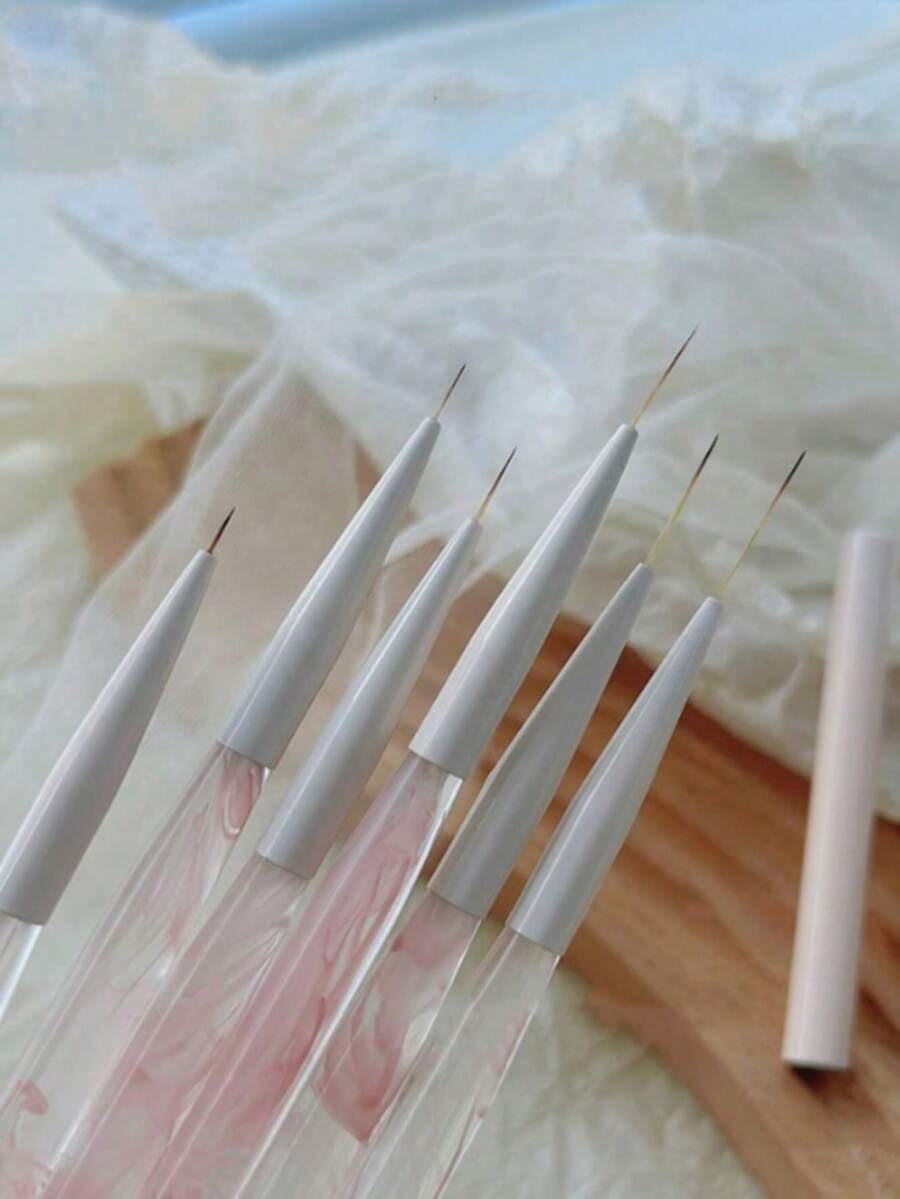 Bút kẻ viền móng nghệ thuật, cán màu hồng khói, cọ nối móng, cọ sơn gel móng tay có nắp đậy, dụng cụ làm móng nghệ thuật - Màu Hồng baby - Xem 1