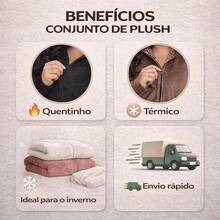 Women's Plush Set With Hood, Winter Sizes M To G3 Plus Size, Warm Thermal Velvet, Stylish And Elegant - 各種各樣的 - 查看 3