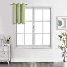 1pc Hollow Star Curtain, Polyester Lace Double-Layer Curtain, Darkening Curtain For Living Room & Bedroom, Cute Style - 淡綠 - 查看 10