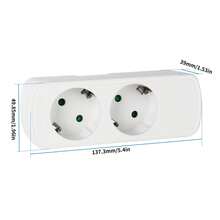 2-In-1 EU Plug Adapter, 250V Schuko Multi-Socket Power Splitter, Portable Double Outlet Wall Plug Extender For Home, Office & Travel, Space-Saving Dual Socket Converter, Black/White Available - 歐規E型插(220-240V) - 查看 6