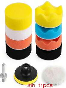 3/4 Pulgada Disco de esponja para cera y limpieza de automóviles, Juego de 11 almohadillas de pulido - A - Ver 8