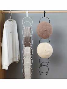 1 buc. Organizator metalic pentru pălării și peruci, suport pentru șepci fără unghii, suport pentru depozitarea eșarfelor pentru dormitor, folosit pentru șapcă de baseball, pălărie, suport pentru prosoape - Multicolor - Vizualizare 2
