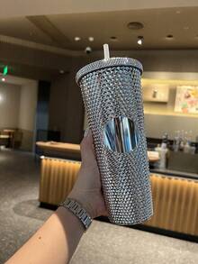 电镀渐变色大容量双层塑料杯/榴莲吸管杯/便携式旅行杯,四季皆宜 - 彩色 - 查看 11