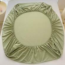 طقم ملاءة مطبقة + 2 كيس وسادة 3 قطع مجموعة أغطية سرير ناعمة مفرشة، مناسبة لغرفة النوم/غرفة الضيوف، لجميع المواسم، قابلة للغسل في الغسالة، اللون: أخضر مخملي/أزرق/بني داكن - الباستيل الأخضر - مشاهدة 8