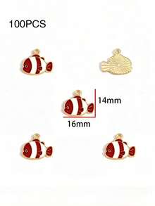 10件/20件/50件/100件 随机混色小丑鱼海洋手链项链耳环锌合金吊坠饰品DIY配件 - 小丑魚 - 查看 33