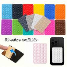 10/5/4/3/2/1个装硅胶手机吸盘，带24个粘性垫，易于拆卸和清洁，增强抓力，适用于各种安装表面 - 彩色 - 查看 4