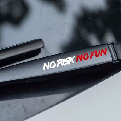 2 片装“无风险无乐趣”汽车雨刮器贴纸 | 汽车装饰贴花，车身防刮保护贴，自粘乙烯基材质