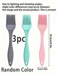 1/3支装硅胶油刷，适用于烧烤酱、煎饼、烘焙等厨房用品 - 彩色 - 查看 13