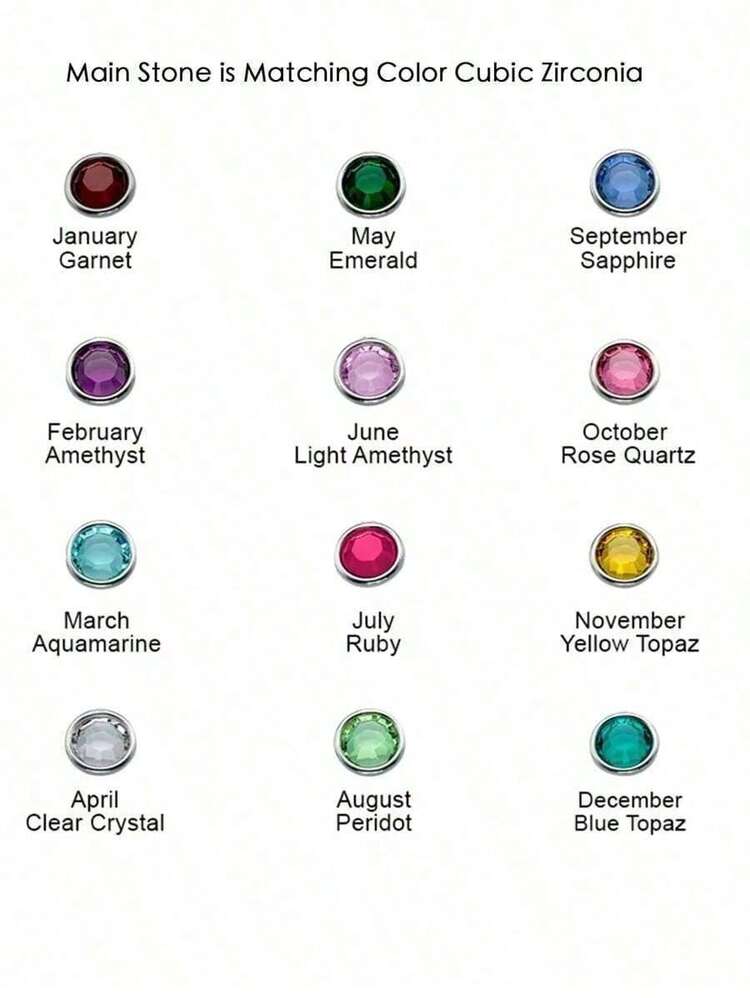 1 Personalized Custom English Letter Name Birthstone Artificial Zirconia Pendant Necklace, Elegant And Romantic, Bohemian Style With Accessories, Suitable, School Supplies, Back To School, For Office, For School, For Classroom, For Teacher Gifts, For University, For Colleague, For Dorm Rooms, For Teacher, For Boys And Girls, For Teenagers, Junior High School Students, Middle School Students,Delicate Romance - Nhiều màu - Xem 7
