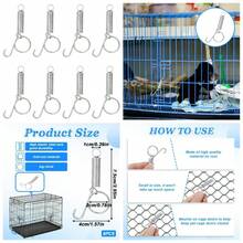 8-Pack Rabbit Cage Door Spring Latch Hooks J Clips For Wire Cages Secure Fastener For Small Pets Like Dogs Cats Parrots Guinea Pigs - 1 - View 1