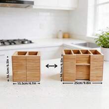 Giá đựng dụng cụ nấu ăn bằng tre có thể mở rộng | Giá đựng dụng cụ nhà bếp | Giá đựng thìa, muỗng bằng tre tự nhiên | Giá đựng đồ dùng trên mặt bàn bếp - Xem 8