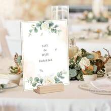 10/20Pcs Wooden Card Holder Wooden Photo Card Stand Display Shelf For Wedding Reception Home Party Decoration - 6.5*3*1.5cm - View 5