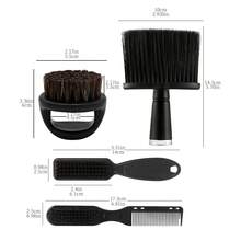 4件套男士理发刷套装，尼龙刷毛，哑光黑色，符合人体工学的手柄，可梳理头发、胡须等，轻松打造精致造型。 - 鬍鬚刷 - 查看 6