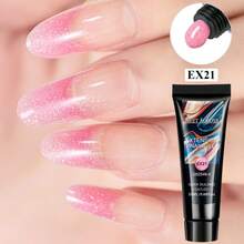 MEET ACROSS 20ml 固体延长胶，指甲加固聚合物，丙烯酸凝胶，闪粉，粉色 UV LED 固化凝胶，快速延长指甲 - 彩色 - 查看 7