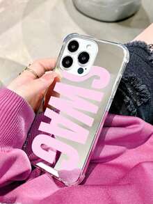 Vintage SWAG Letter Print Shockproof Mirror Phone Case Compatible With IPhone 13/11/17/17pro/16/14/15/15pro/15 Plus/15 Promax/7plus/8plus/X/Xs Max/Xr/11pro/12pro/13pro/14pro/12mini/13mini/11promax/12promax/13promax/14promax/14plus/17pro Max/17Air/6/6s Plus/7/8/16Pro/16plus/16promax/Se2/17promax And Galaxy/A54/A14/A12/A13/A15/A32/A33/A24/A52S/S20/S21/S22/S23/S24/S23Plus/S24ultra/S25/A15/A33/A23/S26/S26+/S26ultra - 款式1(1件) - 查看 3