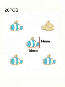 10件/20件/50件/100件 随机混色小丑鱼海洋手链项链耳环锌合金吊坠饰品DIY配件 - 小丑魚 - 查看 11