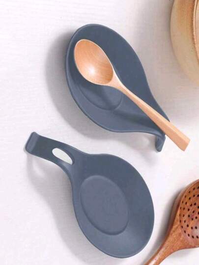 2 piezas Soporte para cucharas fácil de limpiar con aislamiento, para la cocina, regalo de Navidad, de vuelta a la escuela