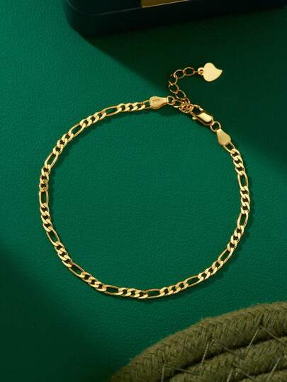 1 Pc 925 Sterling Silver Minimalist Bracelet Chain, Geometric Shape Simple Charm Bracelets For Women Daily Wear And Gifts For Birthday