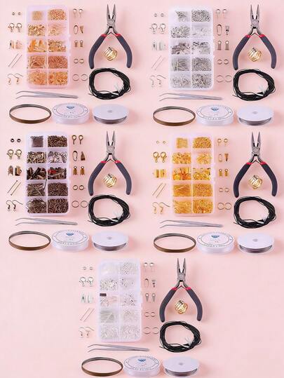 5-Color Jewelry Making Kit Suitable For Adults And Beginners, Includes 900pcs Earring, Necklace Accessories, DIY Beading Tools Set, Jewelry Repair Tools Set, And Jewelry Accessories