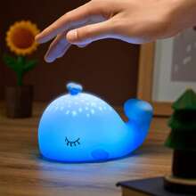 Cute Whale Night Light, Ocean Animal Shaped Sleep Lamp, Rechargeable Bedroom Bedside Atmosphere Lamp, Suitable For Squeeze Small Night Light Room Decor - Multicolor - View 5