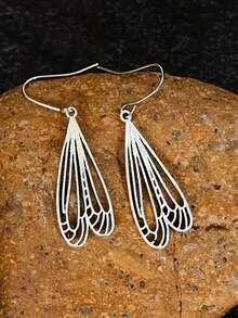 1 par de pendientes con colgante geométrico retro, adecuados para uso diario, fiesta y como regalo de joyería de viaje para mujeres - Plateado - Ver 6
