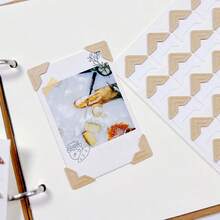 120 cái/gói, 5 cái góc giấy Kraft cổ điển, thích hợp để trang trí album, khung ảnh, sổ lưu niệm, bảo vệ ảnh, đồ dùng học tập, đồ dùng tựu trường - màu đen - Xem 11