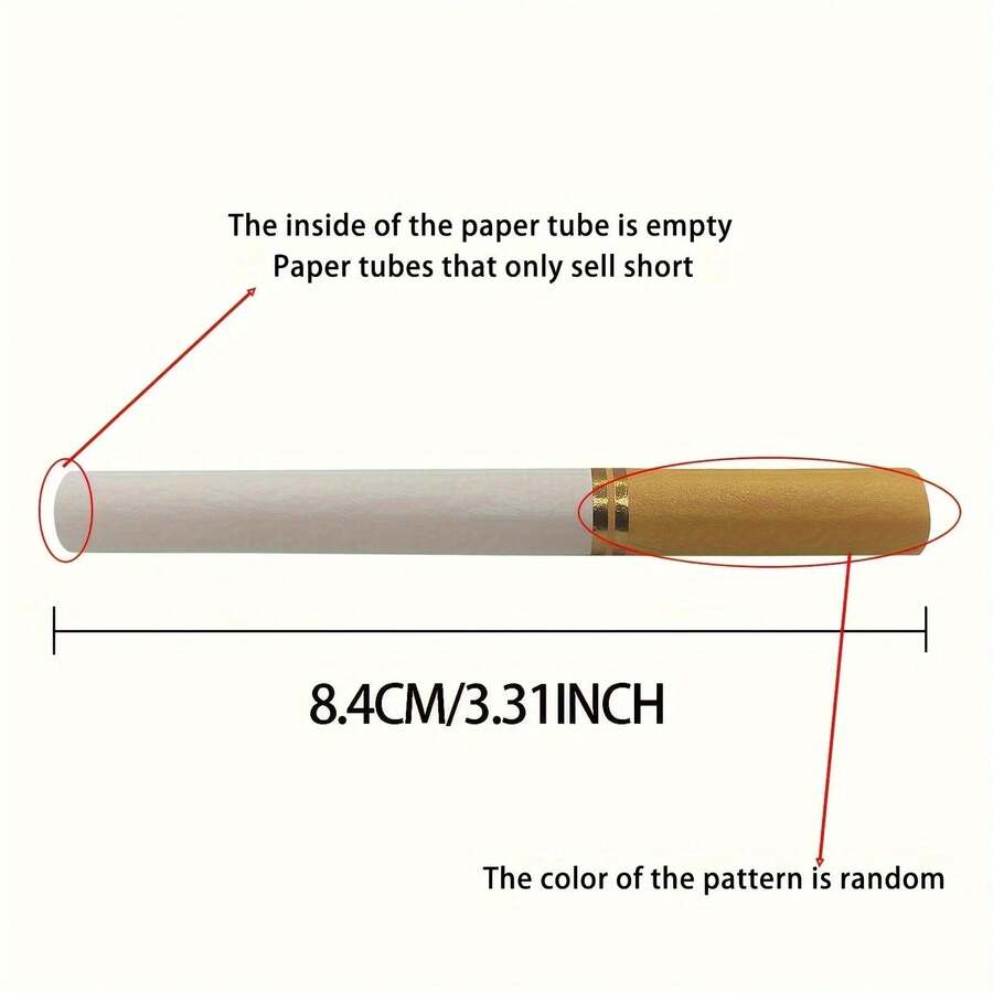 400/800张标准8毫米空白卷烟纸，带过滤嘴，创意迷你纸质烟管，DIY吸烟配件，包含过滤棉、空烟嘴，加厚三层纸盒包装 - 查看 1