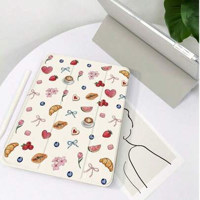 Ốp lưng điện thoại phẳng tối giản họa tiết nơ và trái cây