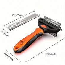 Lược chải lông 2 trong 1 cho mèo và chó - Bàn chải chuyên dụng loại bỏ lông rụng, dễ dàng loại bỏ lông rối, có thể dùng làm dụng cụ làm sạch lông thú cưng mà không cần pin. - Xem 3