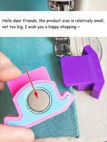 Multi-Color Magnetic Sewing Machine Guide Rail With Anti-Roll Fabric Protection And Scale Positioner - Plastic Material, No Battery Required - Multicolor - View 7