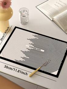 1 件硅胶厨房地垫，黑白渐变同心椭圆线图案，“COOKING NOW”字样印花，现代简约风格，适用于厨房、浴室、玄关、洗衣房、卧室、客厅装饰 - 彩色 - 查看 15