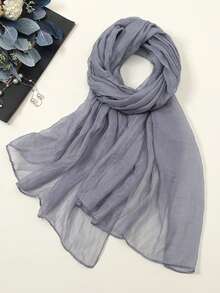 1pc Women's Solid Color 30D Chiffon Scarf, Fashionable Breathable Lightweight, Women Scarf, Suitable For All Seasons To Match Dresses,Beach,Holiday - Multicolor - View 17