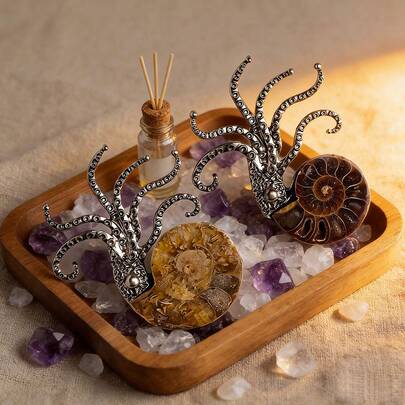 1/2 chiếc ghim cài áo hình ốc sên bằng pha lê tự nhiên thủ công | Ghim cài áo bằng đá năng lượng chữa lành, đồ trang trí DIY đáng yêu và món quà lý tưởng cho Ngày của Mẹ dành cho mẹ và người thân.