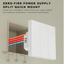 EU Standard ZigBee Smart Wall Switch - 1/2/3/4 Gang, No Neutral Wire Required, Quick Modular Installation, Tempered PC Panel, 600W Per Gang, Compatible With Alexa/Tuya/Smart Life App For Remote Control, Scheduling, Backlit Switch, Requires Gateway - Multicolor - View 5
