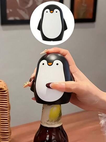2026新款企鹅卡通造型便携式开瓶器，适用于啤酒和饮料，创意家用开瓶器