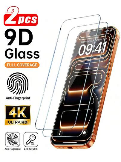 2pcs Tempered Glass Screen Protector Compatible With IPhone 17, 17 Pro, 17 Pro Max, 17 Air, 16, 16 Plus, 16 Pro, 16 Pro Max, 15, 14, 13, 12, 11 Pro Max, X, XS, XR, Mini, 14 Plus, Also Compatible With IPhone 14, 15 Pro Max. Glass Material, Suitable As A Birthday Gift, Or A Phone Screen Protector For Family And Friends, Mobile Phone Accessories.