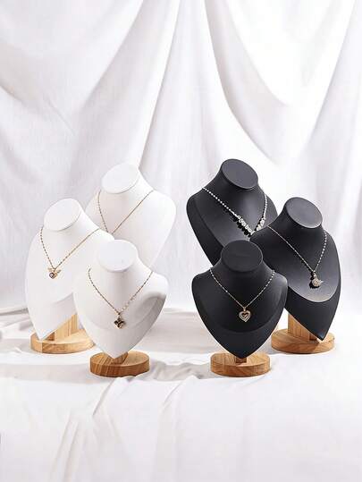 1 szt. Drewniany stojak na biżuterię w kształcie serca – stojak na naszyjniki i biżuterię