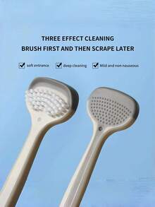 1pc Portable 3-In-1 Tongue Cleaner Brush, With Triple Cleaning Functions, Effectively Removes Bad Breath, Freshens Mouth, Gently Cares For Oral Health, Suitable For Morning Cleaning, After Meals, Business Travel And Trips, Easy To Maintain Oral Hygiene, Non-Slip Handle Design, Comfortable Grip, Applicable For Daily Care, Post-Exercise Cleaning, Office Emergency Use, Keeps Mouth Fresh, A Perfect Gift For Family And Friends - Multicolor - View 2