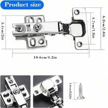 Bản lề tủ 2/4/6 chiếc, bản lề giảm chấn, bản lề phủ toàn bộ tủ kèm ốc vít cho tủ bếp, phòng tắm, phòng ngủ. - Bản lề tủ - 6 cái - Xem 2